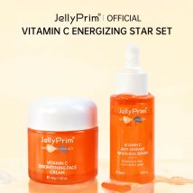 Jellyprim Vitamin C Serum Set for Face Eye Cream Eye Bag Dark Circle Vitamin Face Cream Whitening Toner Zestaw do pielęgnacji skóry Anit-Aging