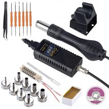 Pistola termica JCD 750W con display digitale, micro stazione di saldatura a microonde, pistola ad aria calda per saldatura, riparazione, strumento per asciugatura capelli 8858