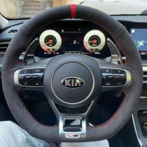 Anpassung Auto Lenkrad Abdeckung Zubehör Hand Nähen Wildleder Leder Für KIA K5 2020-2021 Sportage 5 GT-Line 2021-2022