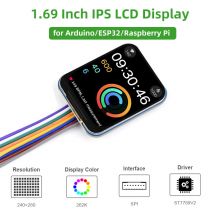 1,69-Zoll-LCD-IPS-Bildschirm 240 × 280 SPI-Schnittstelle 262K Farben ST7789V2 Anzeigemodul für Arduino ESP32 Raspberry Pi 4B 3B+ Zero