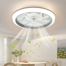 Low-Profile-Deckenventilator mit Licht, eingebetteter Deckenventilator mit Fernbedienung, 6 Windgeschwindigkeiten, geeignet für Schlafzimmer und Wohnzimmer