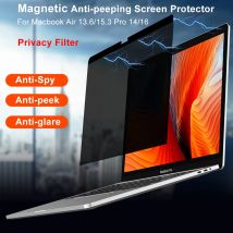 Magnetischer Anti-Peeping-Displayschutz für MacBook Air 13,6 15 M1 M2 M3 M4 Pro 14 16 2024, Anti-Peek Anti-Spionage-Film, Sichtschutzfilter