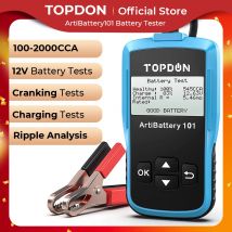 TOPDON AB101 Tester batteria digitale 12V Monitor batteria per auto portatile Avviamento auto Circuito di ricarica Tester Analizzatore automatico Veicolo