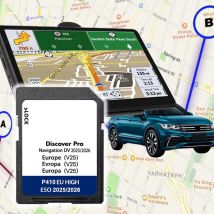 64GB Discover Pro Media Europe Map 2025-2026 Sat Nav Navigation SD Card for VW e-Golf Passat Touran Tiguan Car DV V25