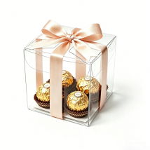 50 Stück/Lot transparente, klare Geschenk-Süßigkeitenboxen, quadratische PVC-Schokoladenbeutel, Boxen für Neujahrsgeschenke, Partys und Events, caja de dulces