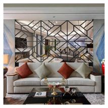 Modern TV Background Wall Room Decoration 3D Wall Stickers Acrylic Mirror DIY Wall Stickers Home Decor Art Wall Mirror Decals