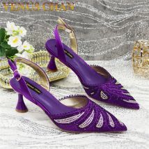 Hochwertige afrikanische Hochzeitsschuhe, Sommersandalen für Hochzeit, 2022, sexy Pumps, Strass, modische Damen-Hochzeitsschuhe