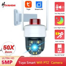 Tuya 5MP 50X Zoom Wifi PTZ IP Camera Auto Tracking Outdoor Smart Life Bezprzewodowa kamera monitorująca CCTV Dwukierunkowe audio