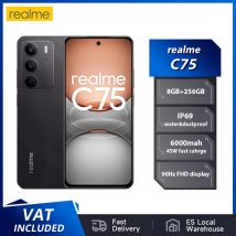 Smartfon Realme C75 4G 8+256GB, bateria 6000mAh, szybkie ładowanie 45W, aparat główny 50MP Fliker, telefon komórkowy 5G Dual SIM, ekran LCD 6.6 cala HD 90Hz