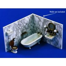 1/35 Scale Die-Cast Resin Model Assembled Kit Bathroom Furniture (No Walls) Scene Model Unassembled and Unpainted