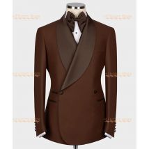 Herren Blazer Sets Business High-End-Anzüge 2 Stück Hochzeit Smoking Dark Coffee Prom Hosen anzüge britischen Stil Mantel Hosen angepasst