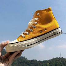 Unisex Casual Simple Comfort Breathable Vulcanization Sneakers Lace-Up Canvas Trendy High Top Shoes Sapatos Formais Masculinos