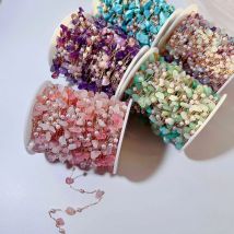 1 metr/partia nieregularne kamienne koraliki miedziany łańcuszek z 4MM perły koraliki linki dla DIY biżuteria naszyjnik bransoletka wisiorek akcesoria