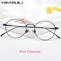 YIMARUILI Super Licht Mode Reinem Titan Brillen Rahmen Männer Und Frauen Runde Retro Optische Brillen Rahmen 3216