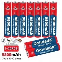 1,5 V AA 9800 mAh wiederaufladbarer Akku 100 % original hochwertiges AA für LED-Leuchten, Spielzeugkameras, Mikrofonbatterie