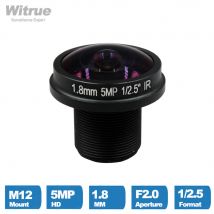 Witrue Kameraobjektiv CCTV HD 5MP Fisheye 1,8 mm M12 180 Grad breiter Betrachtungswinkel F2.0 1/2,5 Zoll für Überwachungskameras