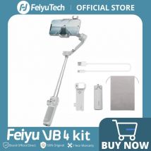 FeiyuTech VB4 Kit Stabilizzatore cardanico per smartphone con tracciamento AI e luce di riempimento integrata, asta di prolunga da 216 mm, per iPhone/Android