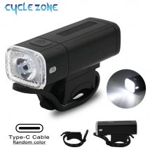 Bicycle Front Light Type-C Rechargeable Bike Head Lamp LED Mountain Road Bike Head Light Outdoor Night Safety Riding Light