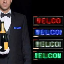 Mini display digitale a LED programmabile ricaricabile con scorrimento nome messaggio tag badge segno 15 targhetta linguistica display