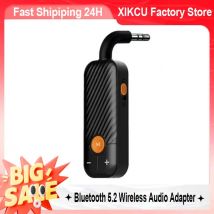 XIKCU Bluetooth 5.2 Empfänger Sender 3,5 AUX mit Autolautsprechern Mikrofon Stereo Musik Wireless Audio Adapter für Kopfhörer PC TV
