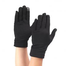 Schwarze rutschfeste Handschuhe, Unisex, Herbst und Winter, für Männer und Frauen, dünne Thermo-Handschuhe, Touchscreen, rutschfeste, warme Outdoor-Reithandschuhe
