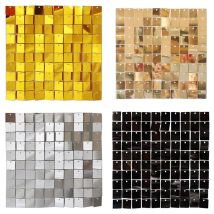 Quadratische schimmernde Pailletten-Panel-Wand-Glitzer-Hintergrunddekoration, Hintergrundvorhang, Hochzeits-Party-Dekoration, 33 Farben