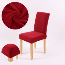 2-teiliger Samt-Stuhlbezug, einfarbig, weicher Plüschstoff, Stuhlschutzhülle für Küche, Esszimmer, Hochzeit, Bankett, Hotel