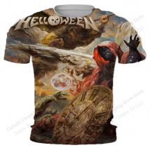 Rock Halloween 40th Anniversary Tour 3D Print T-shirt Men Women Fashion O-Neck Short Sleeve Tops Tees New Designer Clothes Album