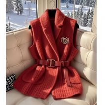 Autumn And Winter New 2025 Waist Slimming Sweater Vest High Sense Solid Color Sweater Vest Soft And Comfortable Joker Casual Top