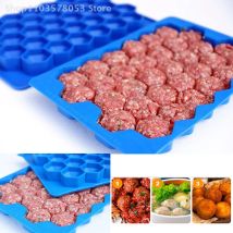 37 Griglie Stampo per polpette in silicone con coperchio A nido d'ape Creatore di palline di riso Palline di pesce Palline di manzo Stampo Utensili per carne Accessori da cucina