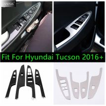 Carbon Faser Auto Armlehne Fenster Schalter Taste Lift Panel Rahmen Trim Styling Für Hyundai Tucson 2016-2020 Innen Zubehör