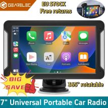 Uniwersalne radio samochodowe 7-calowe przenośne z CarPlay, Android Auto, Mirror Link, AUX, podwójnym USB, dotykowym ekranem i bezprzewodowym odtwarzaniem multimedialnym do VW, Benz, BMW