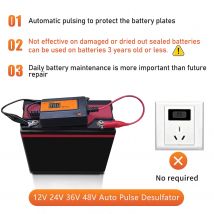 4A Battery Desulfator，Battery Maintainer Designed for Cars, Trucks, Motorcycles, ATV, Boats, RV Battery, for 12V,24V,36V,48V,