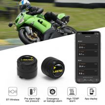 Moto TPMS 2 Sensori Bluetooth 4.0 5.0 Sistema di Monitoraggio della Pressione dei Pneumatici Pit Bike Tester per Pneumatici Set Diagnostico Accessori Moto