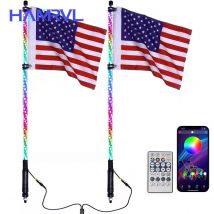 2-3FT RGB Fahnenmast Licht Großhandel Einstellbare Off-road Bremslicht Mit Fernbedienung LED Strand Flagge Umgebungs dekorative Lichter