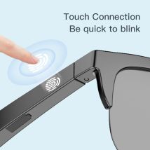 Occhiali Bluetooth intelligenti a base di tocco conduzione ossea per chiamate sportive all'aria aperta Occhiali da sole Cuffie wireless aziendali