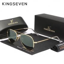 KINGSEVEN Occhiali da sole in lega pilota Polarizzazione UV400 Occhiali Parsnip full frame antiriflesso Occhiali da donna retrò di lusso