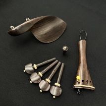Natürliches Ebenholz 1 Satz hochwertige 4/4 Geigen holzteile Beschläge, Saitenstück-Stimmwirbel Endstifte Kinns tütze/Kinn halter