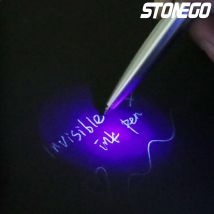 STONEGO Unsichtbarer Tintenstift Neuheit Kugelschreiber aus Kunststoff mit UV-Licht Magic Secret Kugelschreiber