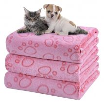 Rosa, weiche, flauschige Haustierdecke mit Pfotenabdruck, warme, bequeme Hunde- und Katzendecke, Matte für Bett oder Sofa, hochwertiges Haustierzubehör