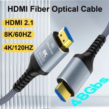 CYANMI Cavo HDMI a fibra ottica 8K ad alta velocità 48Gbps HDMI 2.1 cavo 8K@60Hz   4K@120Hz Dynamic HDR/eARC/HDCP 2.3, cavo HDMI direzionale Ultra HD compatibile con Samsung Sony TV/PS5/Blu-ray