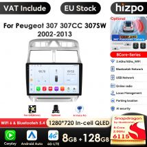 8 GB + 128 GB AI Stimme Für Peugeot 307 SW 307CC 307SW 2002 - 2013 Auto Radio 2 Din android Auto Multimedia GPS Track Carplay 2din
