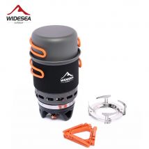 Widesea Camping Cooking System z wymiennikiem ciepła Zewnętrzny palnik gazowy Kuchenka turystyczna Zestaw garnków Kubek Zastawa stołowa Naczynia kuchenne Turystyka Wędrówka