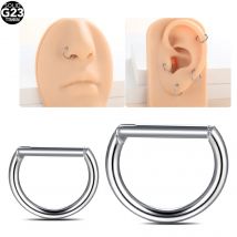 1-5pcs Septum Piercing Titanium 14g 16g D Shape Hinged Segment Nose Rings for Women Helix Tragus Daith Piercings Jewelry