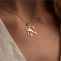 Benutzerdefinierte Gold Farbe Doppel Initialen Halsketten Für Frauen Mädchen Geschenke Personalisierte Buchstaben Anhänger Halskette Edelstahl Schmuck