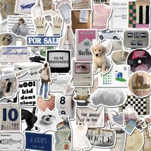 57 sztuk Vintage Ins proste śliczne naklejki koreańskie naklejki z kreskówek DIY dzieci Laptop lodówka telefon księga gości fajne Graffiti Decor zabawki