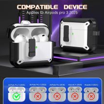 2025 for airpod pro 3 case cover luxury TPU PC Case for airpod 4 Wireless charging case secrue lock case for new airpods pro 3