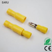 50pcs Yellow Male Female Bullet Insulated Connector Crimp Terminals Wiring Cable Plug FRD5.5-195 FRD5-195 MPD5.5-195 MPD5-195