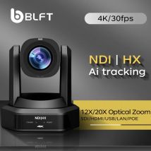 4K PTZ NDI Camera 12X 20X Optical Zoom AI Auto Tracking with PoE HDMI/SDI/USB/IP Live Streaming PTZ Camera for Church Services