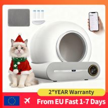 MJDZSW 65L Automatische Katzentoilette Selbstreinigend Smarte Katzentoilette mit 2,4G WLAN App-Steuerung, Inklusive 3 Müllbeutel + Streuunterlage
